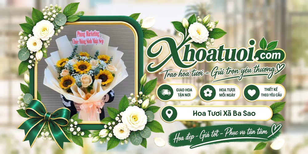 Hoa tươi Xã Ba Sao, Đồng Tháp giao tận nơi và thiết kế theo yêu cầu