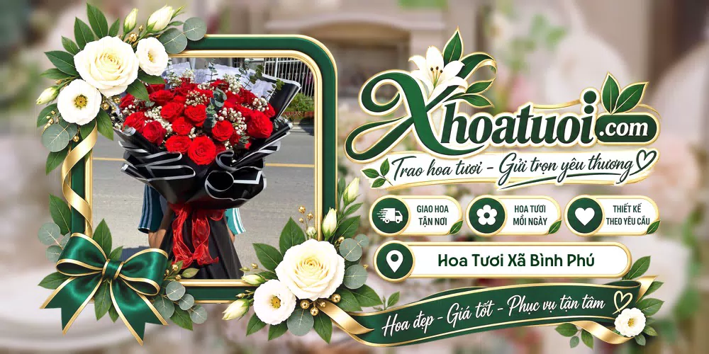 Hoa tươi Xã Bình Phú, Đồng Tháp giao tận nơi và thiết kế theo yêu cầu