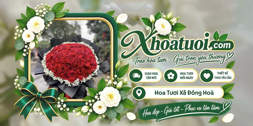 Hoa tươi Xã Đông Hoà, An Giang giao tận nơi và thiết kế theo yêu cầu