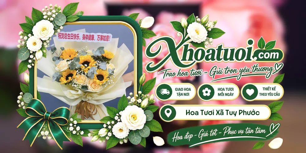 Hoa tươi Xã Tuy Phước, Gia Lai giao tận nơi và thiết kế theo yêu cầu