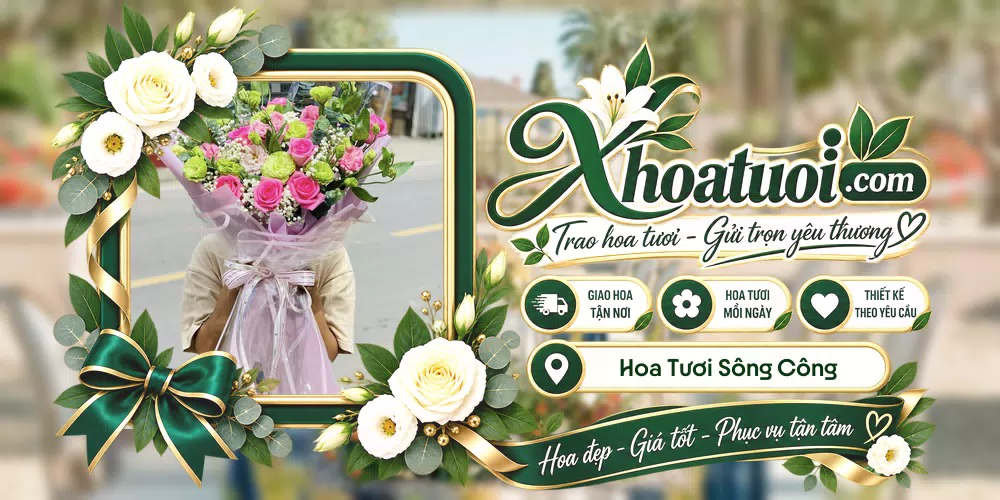 Mẫu hoa tươi đặt giao tại Sông Công