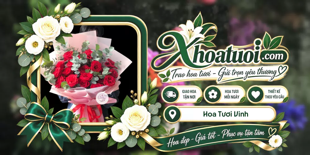 Mẫu hoa tươi đặt giao tại Vinh