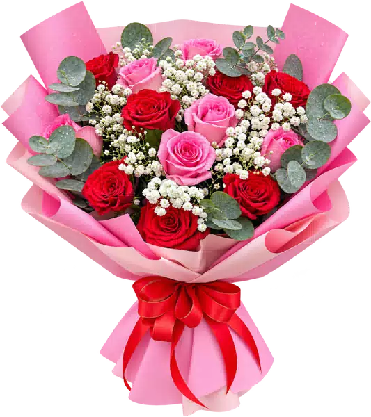 Bó Hoa Hồng Đỏ Hồng