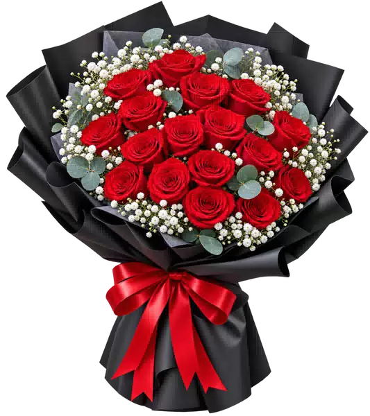 Bó Hoa Hồng Đỏ Phối Hoa Phụ (Theo mẫu) – Mẫu 0579