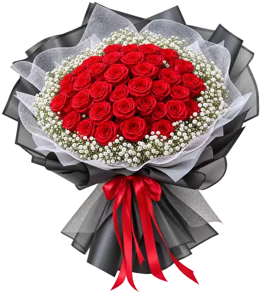 Bó Hoa Hồng Đỏ Phối Hoa Phụ (Theo mẫu) – Mẫu 0554
