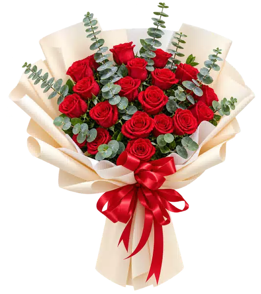 Bó Hoa Hồng Đỏ Phối Hoa Phụ (Theo mẫu) – Mẫu 0635