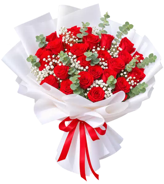 Bó Hoa Hồng Đỏ Phối Hoa Phụ (Theo mẫu) – Mẫu 1682