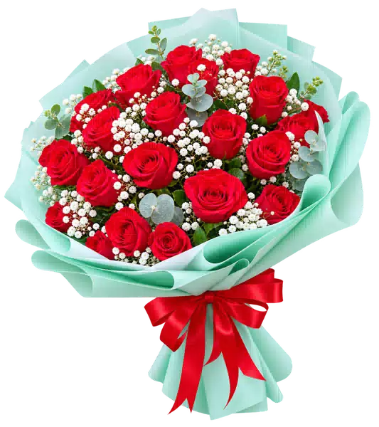 Bó Hoa Hồng Đỏ Phối Hoa Phụ (Theo mẫu) – Mẫu 1708