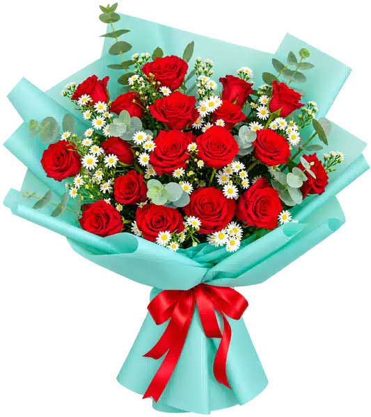 Bó Hoa Hồng Đỏ Phối Hoa Phụ (Theo mẫu) – Mẫu 0560