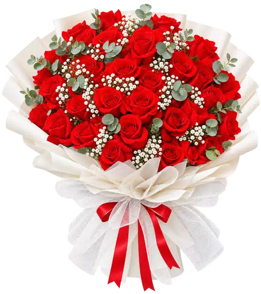 Bó Hoa Hồng Đỏ Phối Hoa Phụ (Theo mẫu) – Mẫu 0566