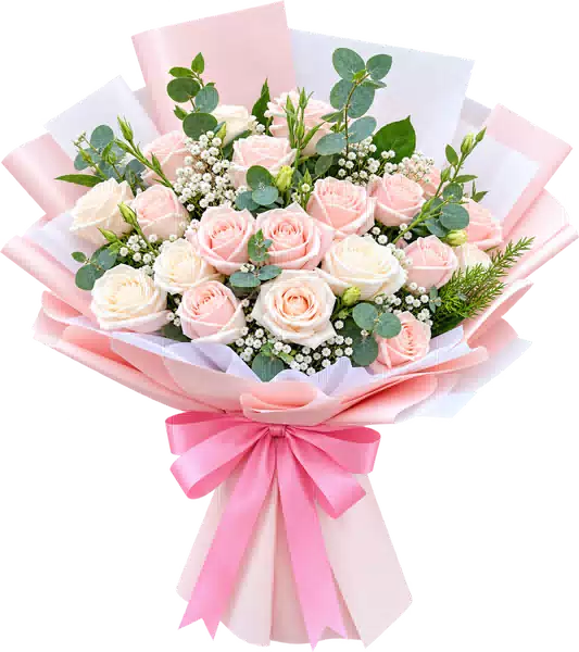 Bó Hoa Hồng Hồng Phối Hoa Phụ (Theo mẫu) – Mẫu 0601