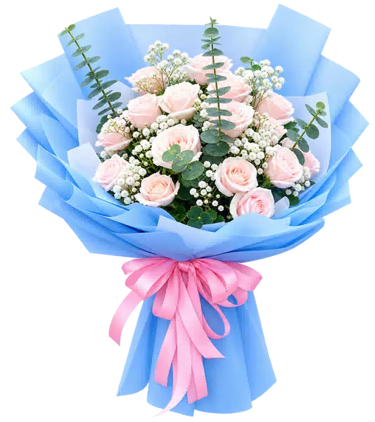 Bó Hoa Hồng Hồng Phối Hoa Phụ (Theo mẫu) – Mẫu 0632