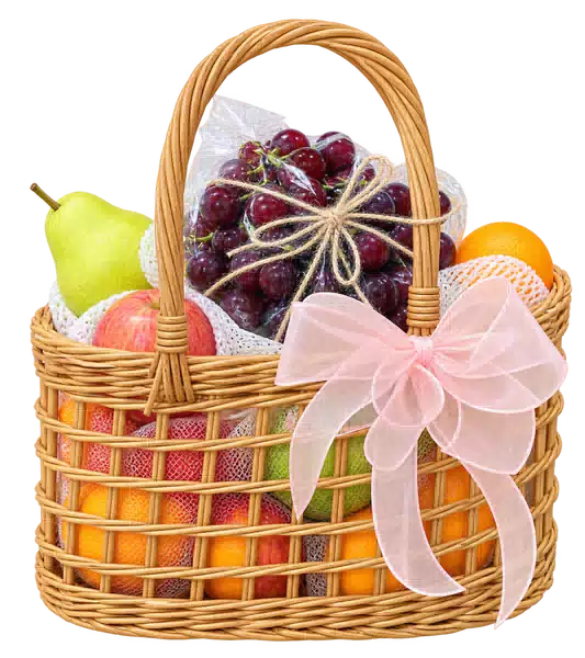 Giỏ Mây Nho Đỏ Và Lê