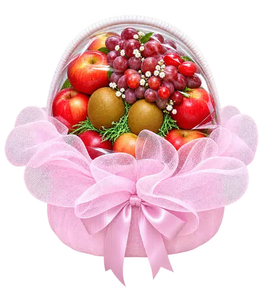 Giỏ Nho Đỏ Kiwi Màu Hồng Nhạt