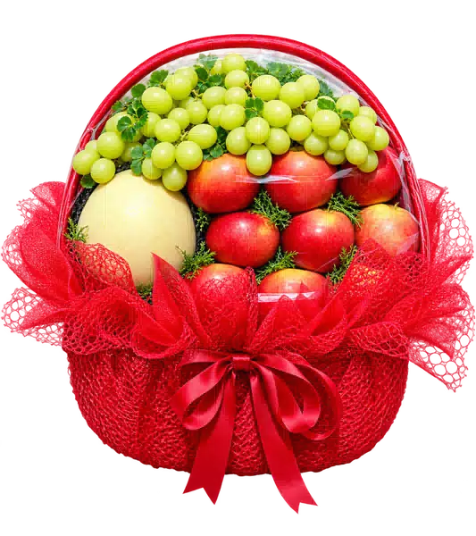 Giỏ Nho Xanh Dưa Lưới Màu Đỏ
