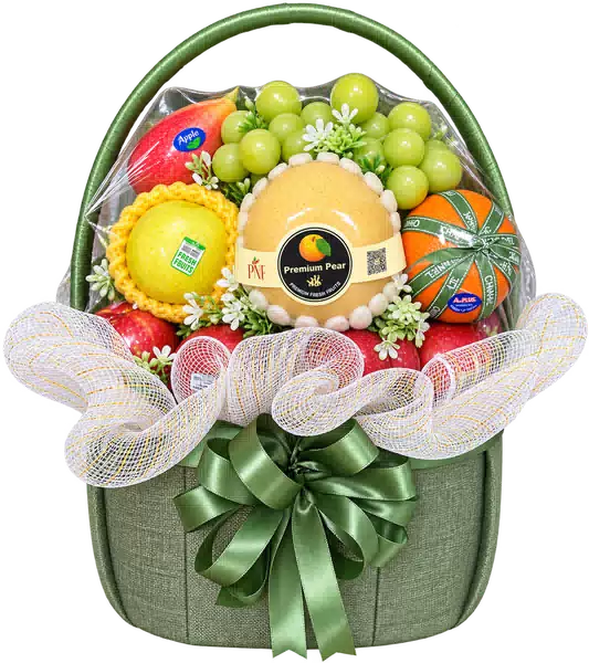 Giỏ Nho Xanh Lê Vàng Màu Xanh Rêu