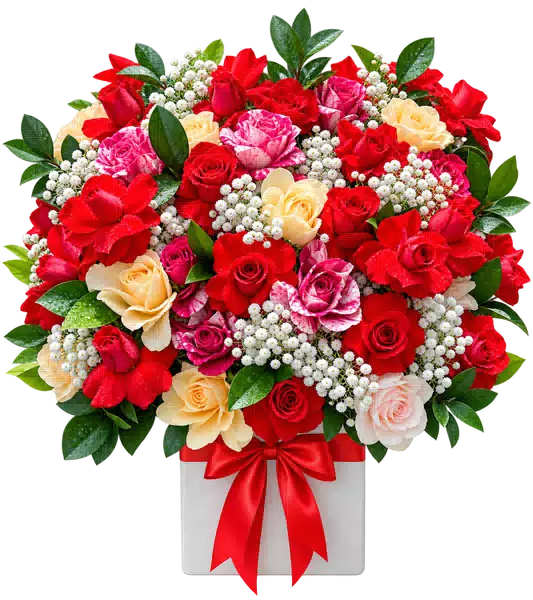Hộp Hoa Hồng Tông Đỏ - Hồng (Tiêu chuẩn) – Mẫu 0772