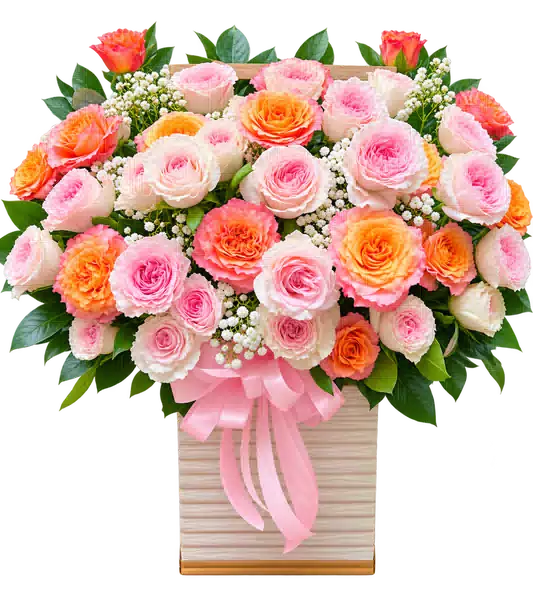 Hộp Hoa Hồng Tông Hồng Pastel (Tiêu chuẩn) – Mẫu 0728