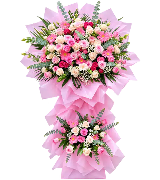 Kệ Hoa Hai Tầng Hồng Tông Hồng – Mẫu 1046