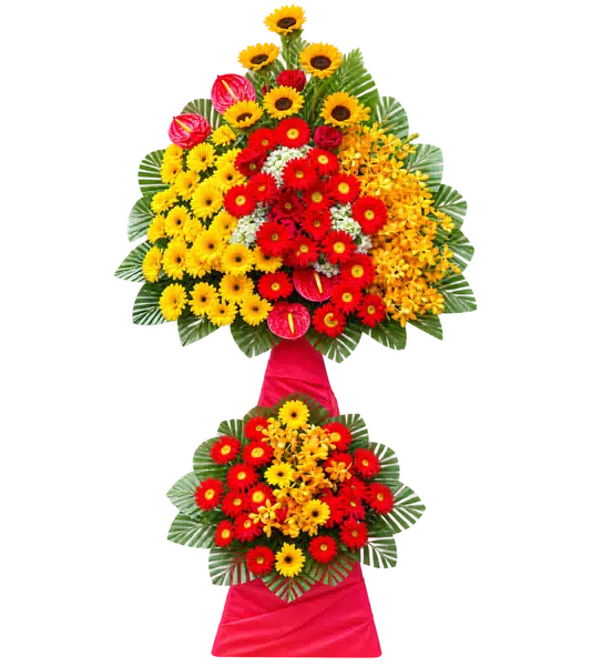 Kệ Hoa Hướng Dương Tông Đỏ Vàng (Lớn) – Mẫu 1137