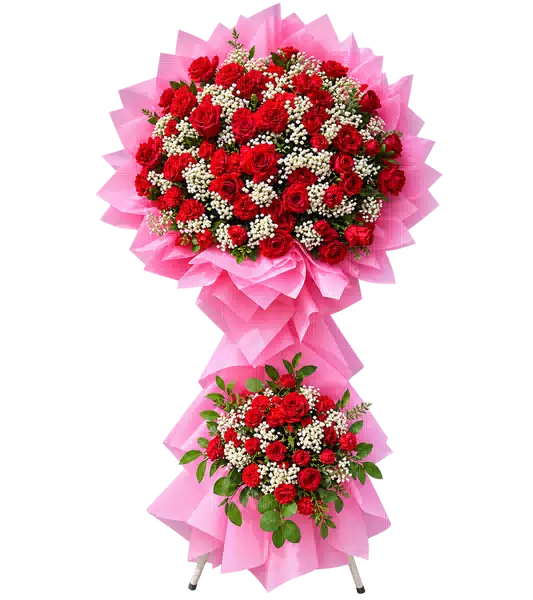 Kệ Hoa Khai Trương Tông Hồng Đỏ (Lớn) – Mẫu 1079