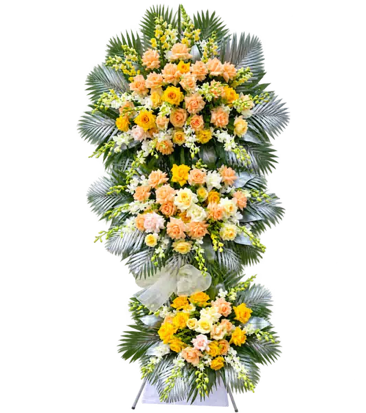 Kệ Hoa Viếng Cam Trắng (Vừa) – Mẫu 1433