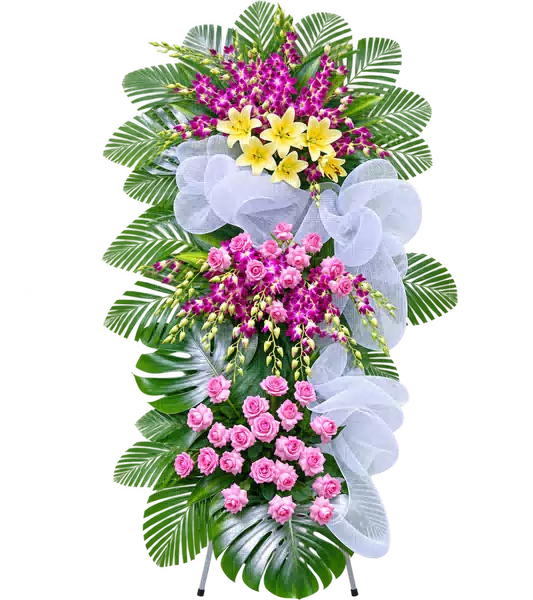 Kệ Hoa Viếng Tím Hồng (Vừa) – Mẫu 1455
