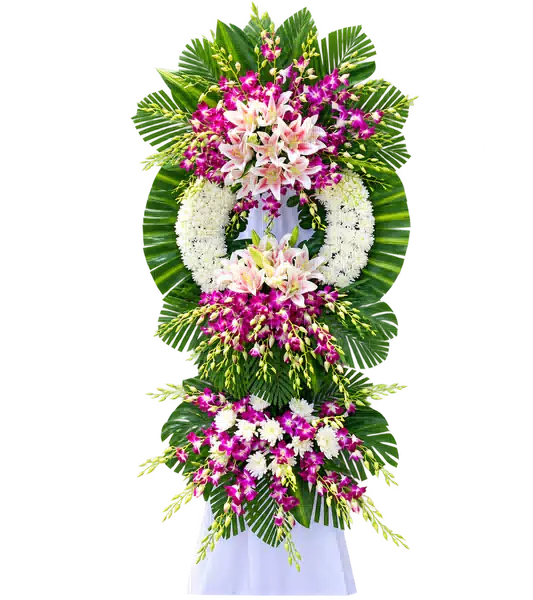 Kệ Hoa Viếng Tím Hồng (Vừa) – Mẫu 1462