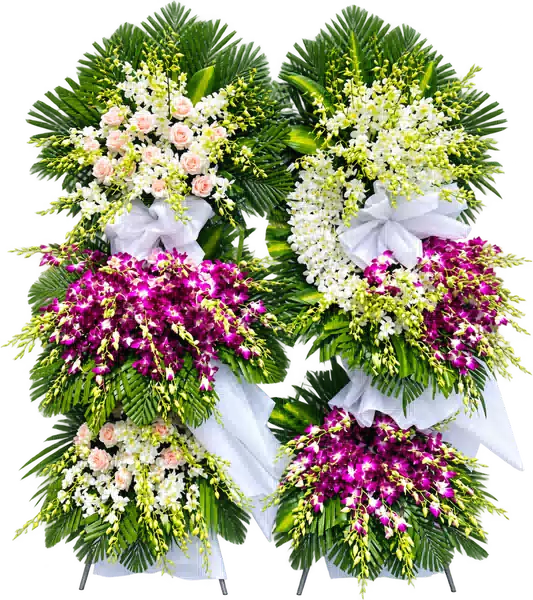 Kệ Hoa Viếng Tím Hồng (Vừa) – Mẫu 1475