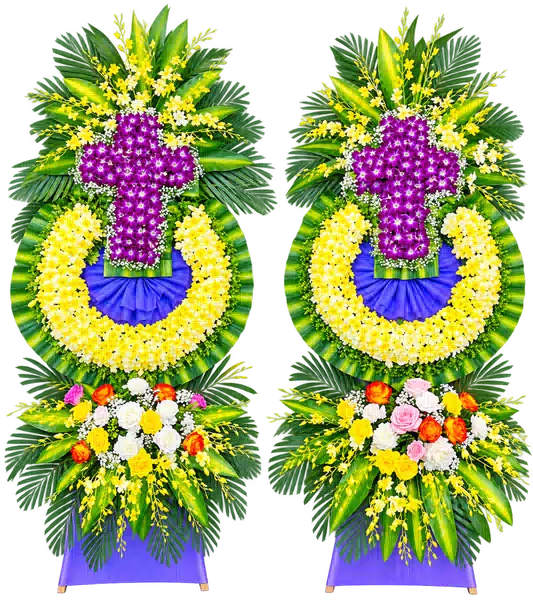 Kệ Hoa Viếng Tím Hồng (Vừa) – Mẫu 1410