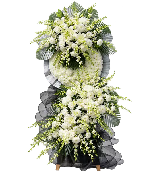 Kệ Hoa Viếng Trắng Đen (Vừa) – Mẫu 1335