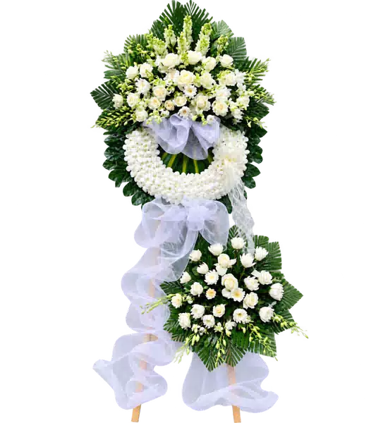 Kệ Hoa Viếng Trắng Xanh (Vừa) – Mẫu 1302