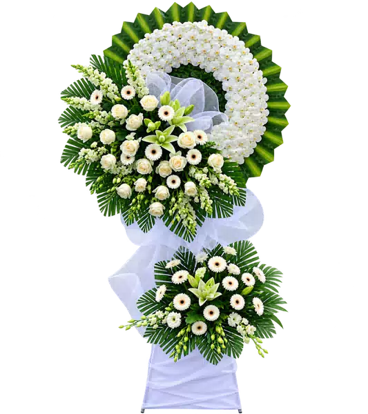 Kệ Hoa Viếng Trắng Xanh (Vừa) – Mẫu 1307
