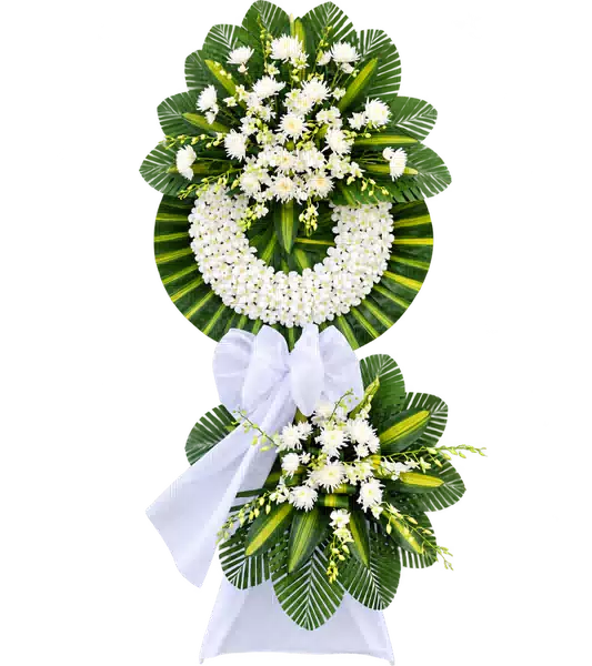 Kệ Hoa Viếng Trắng Xanh (Vừa) – Mẫu 1317