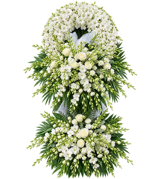 Kệ Hoa Viếng Trắng Xanh (Vừa) – Mẫu 1319