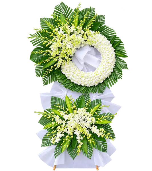 Kệ Hoa Viếng Trắng Xanh (Vừa) – Mẫu 1320
