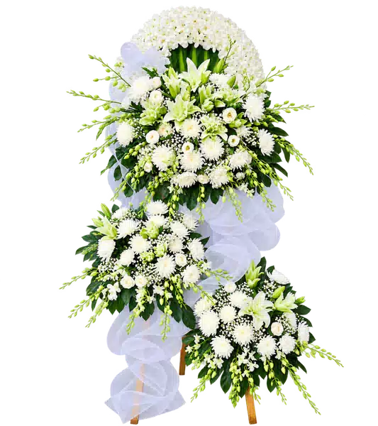 Kệ Hoa Viếng Trắng Xanh (Vừa) – Mẫu 1321