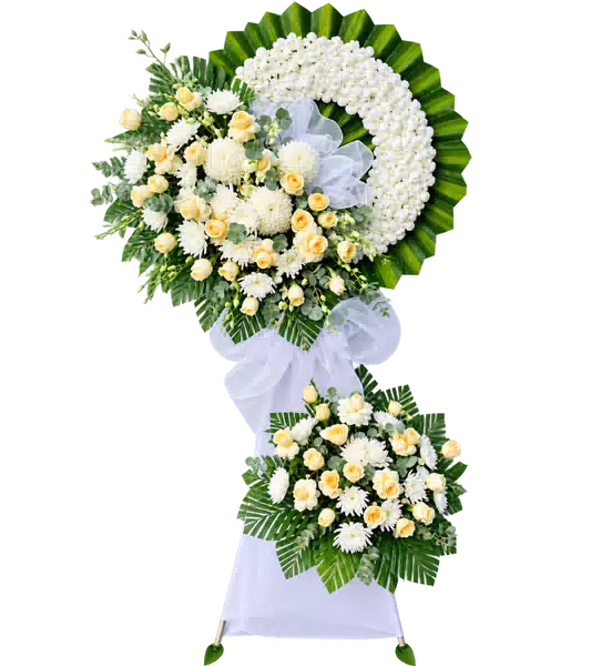 Kệ Hoa Viếng Trắng Xanh (Vừa) – Mẫu 1322