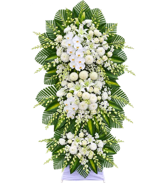 Kệ Hoa Viếng Trắng Xanh (Vừa) – Mẫu 1327