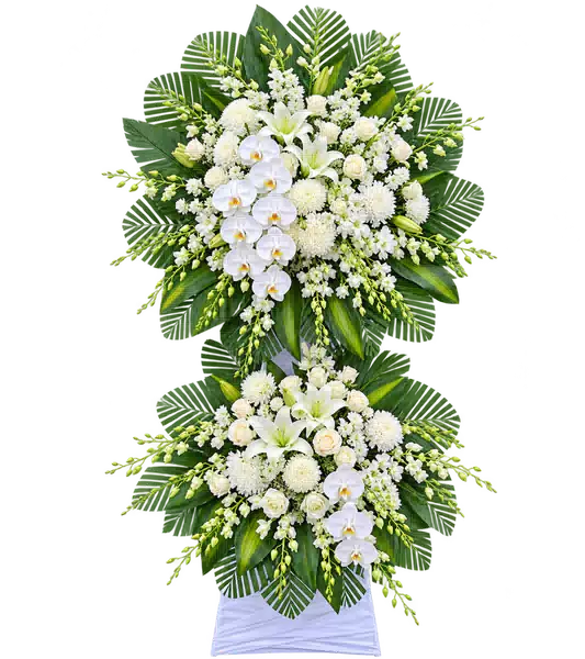 Kệ Hoa Viếng Trắng Xanh (Vừa) – Mẫu 1328