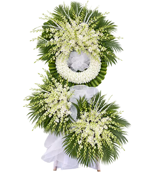 Kệ Hoa Viếng Trắng Xanh (Vừa) – Mẫu 1334