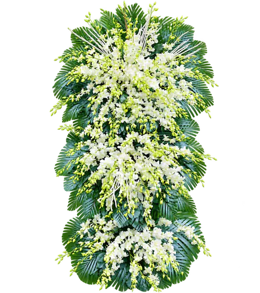 Kệ Hoa Viếng Trắng Xanh (Vừa) – Mẫu 1338
