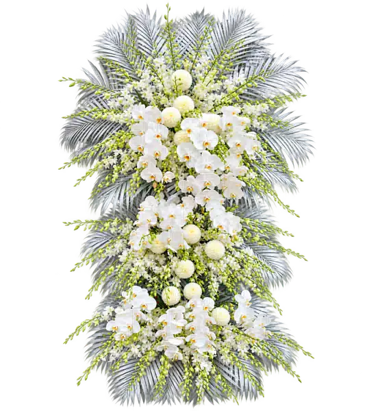 Kệ Hoa Viếng Trắng Xanh (Vừa) – Mẫu 1343