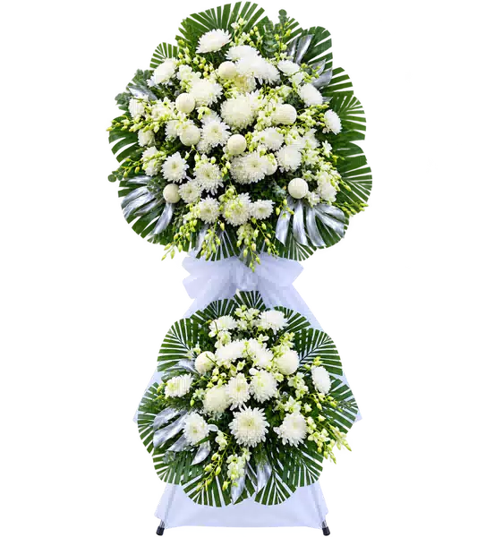 Kệ Hoa Viếng Trắng Xanh (Vừa) – Mẫu 1362