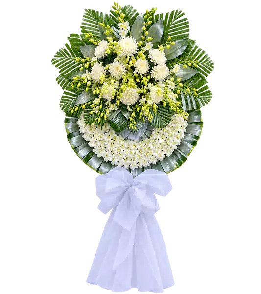 Kệ Hoa Viếng Trắng Xanh (Vừa) – Mẫu 1370