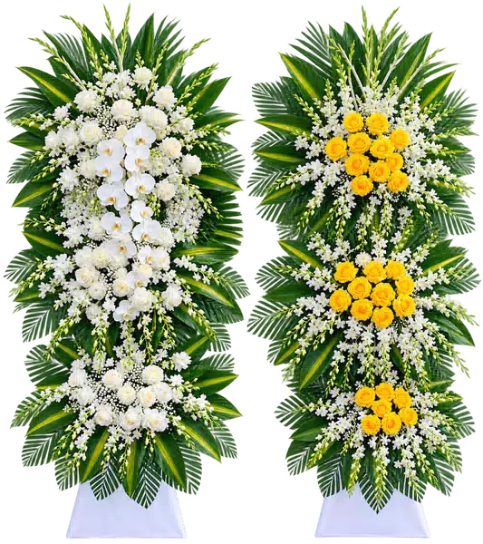 Kệ Hoa Viếng Trắng Xanh (Vừa) – Mẫu 1414