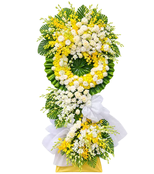 Kệ Hoa Viếng Trắng Xanh (Vừa) – Mẫu 1430