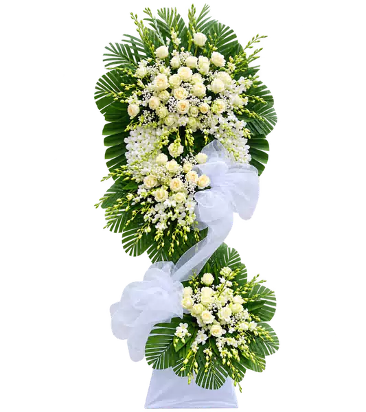 Kệ Hoa Viếng Trắng Xanh (Vừa) – Mẫu 1429