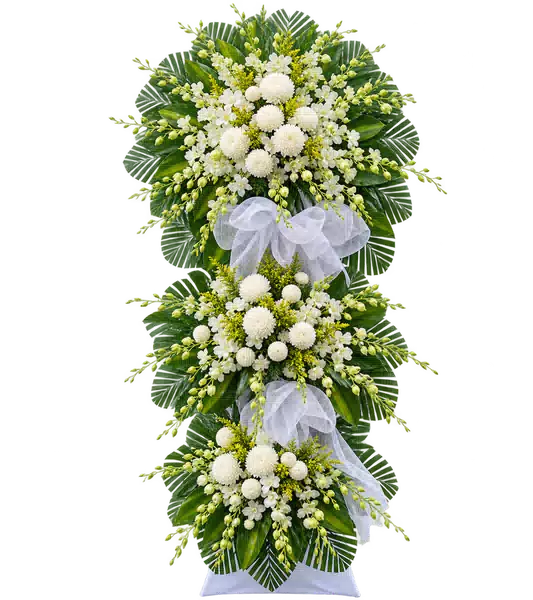 Kệ Hoa Viếng Trắng Xanh (Vừa) – Mẫu 1438