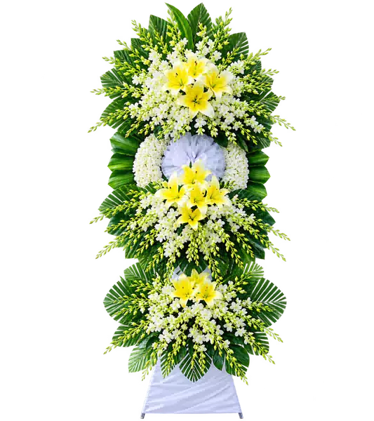 Kệ Hoa Viếng Trắng Xanh (Vừa) – Mẫu 1459